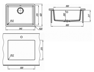 Кухонная мойка Florentina Вега 500 шампань